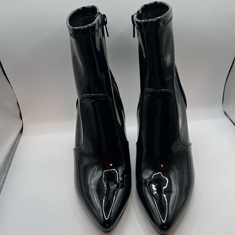 INC Katarina Cognac patent ankle boots NWB size 6